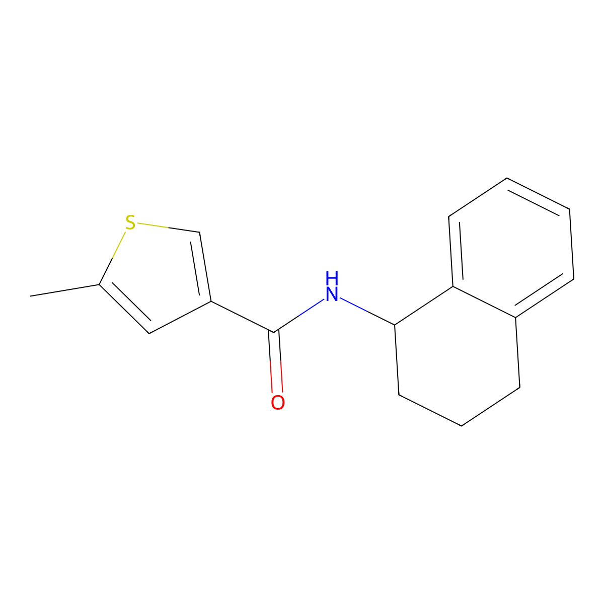 5-methyl-N-(1,2,3,4-tetrahydronaphthalen-1-yl)thiophene-3-carboxamide molecular structure, CAS 717855-16-8