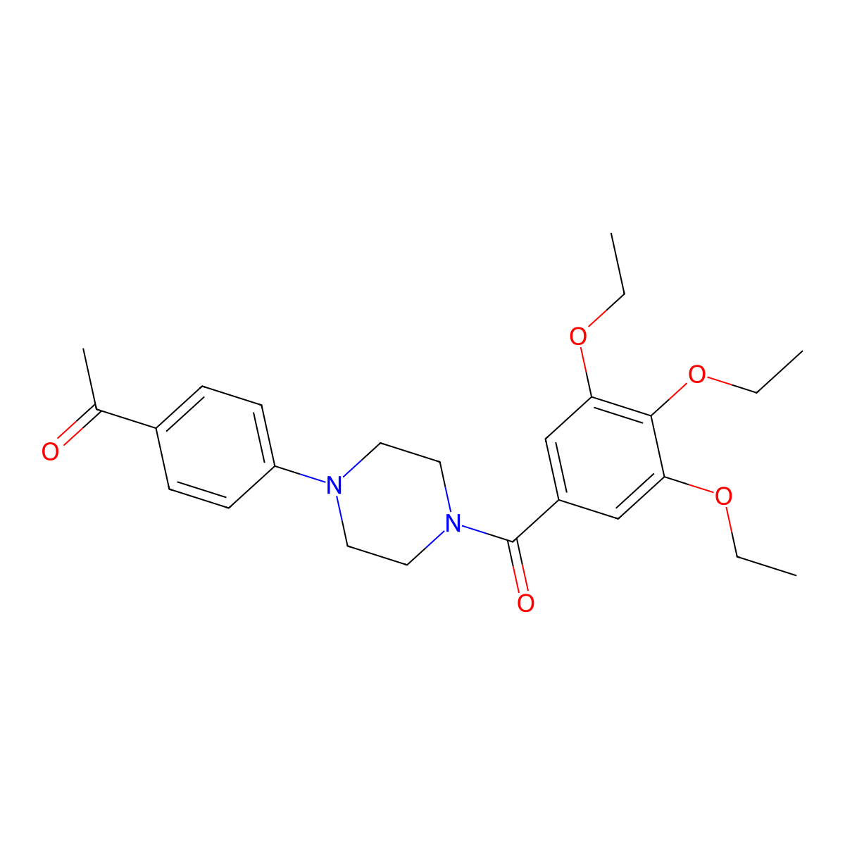 1-[4-[4-(3,4,5-Triethoxybenzoyl)piperazin-1-yl]phenyl]ethanone molecular structure, CAS 717855-24-8