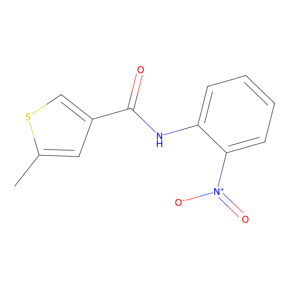 5-methyl-N-(2-nitrophenyl)thiophene-3-carboxamide molecular structure, CAS 717855-28-2