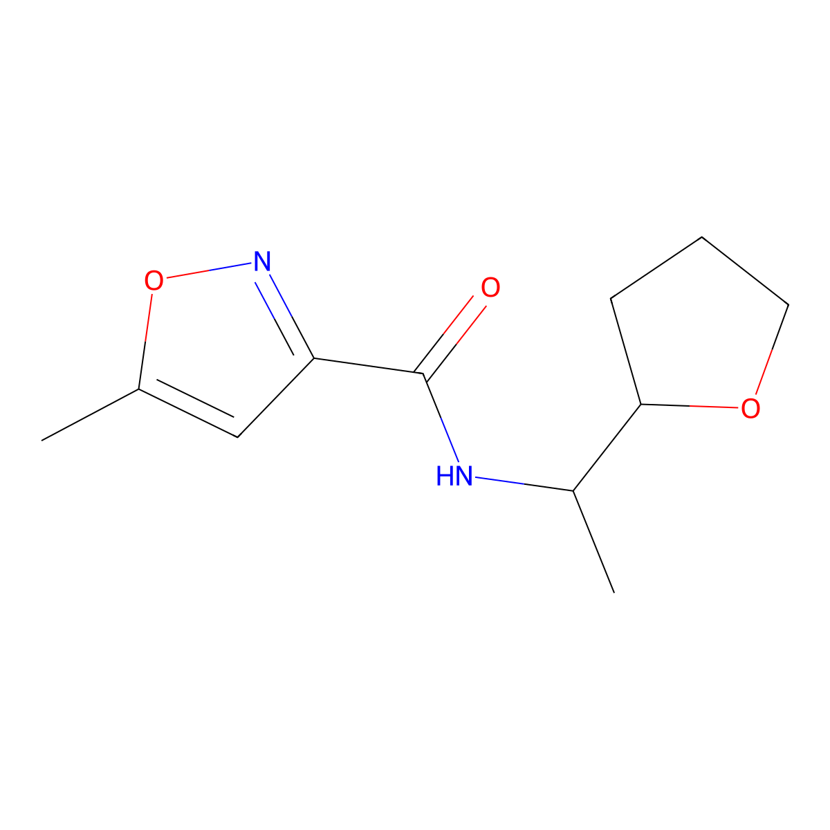 5-methyl-N-[1-(oxolan-2-yl)ethyl]-1,2-oxazole-3-carboxamide molecular structure, CAS 717855-36-2