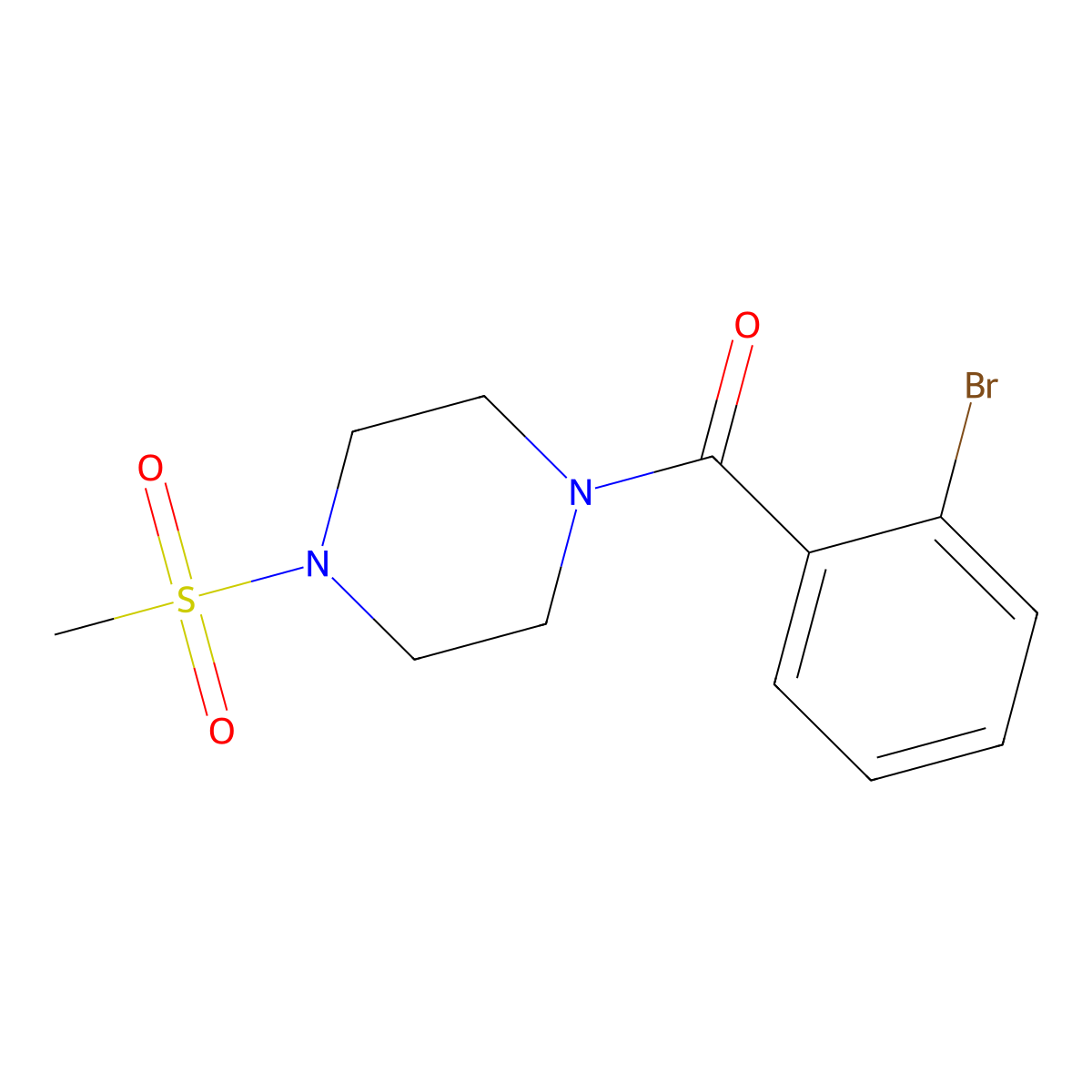 2-Bromophenyl 4-(methylsulfonyl)piperazinyl ketone molecular structure, CAS 717855-42-0