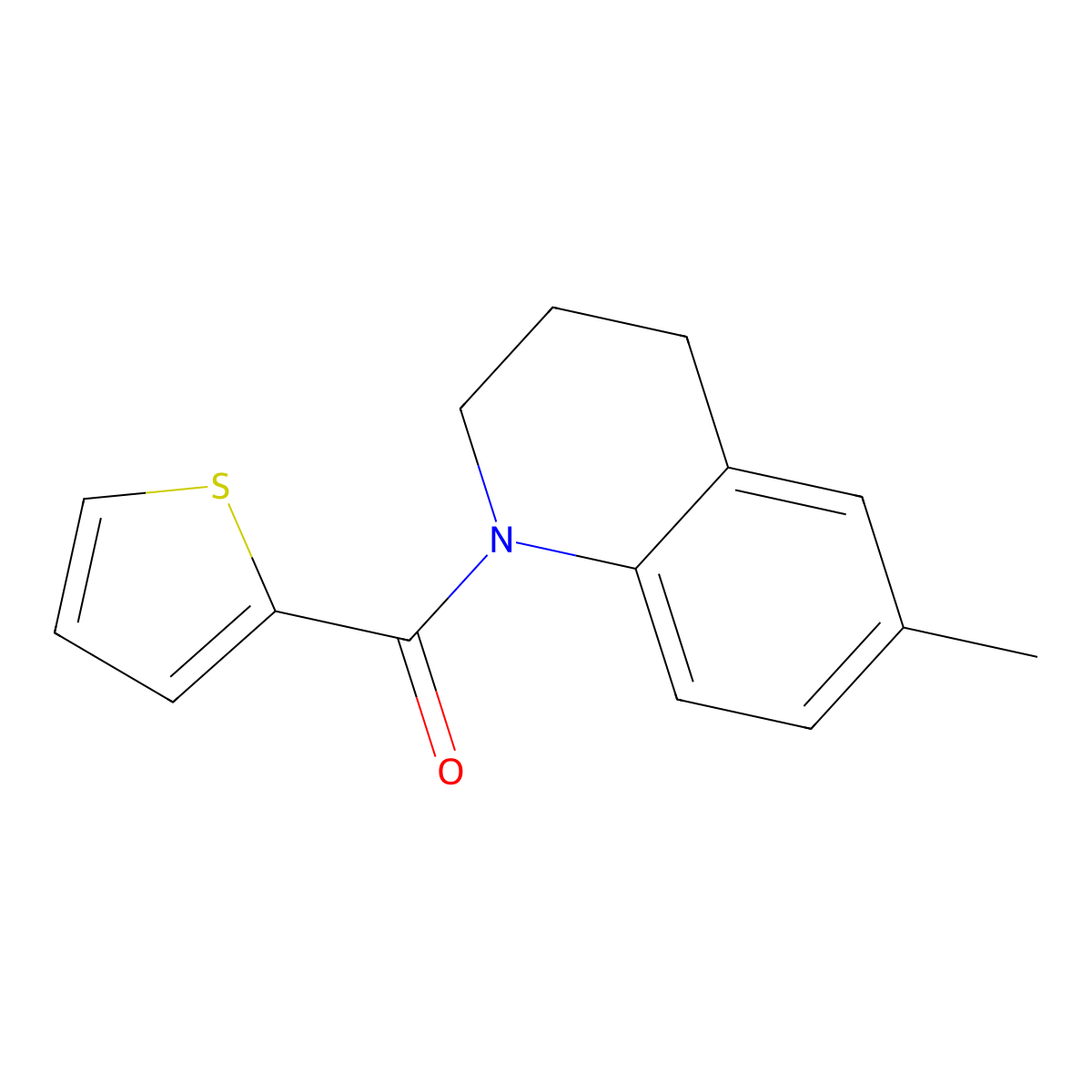 (6-methyl-3,4-dihydro-2H-quinolin-1-yl)-thiophen-2-ylmethanone molecular structure, CAS 717855-52-2