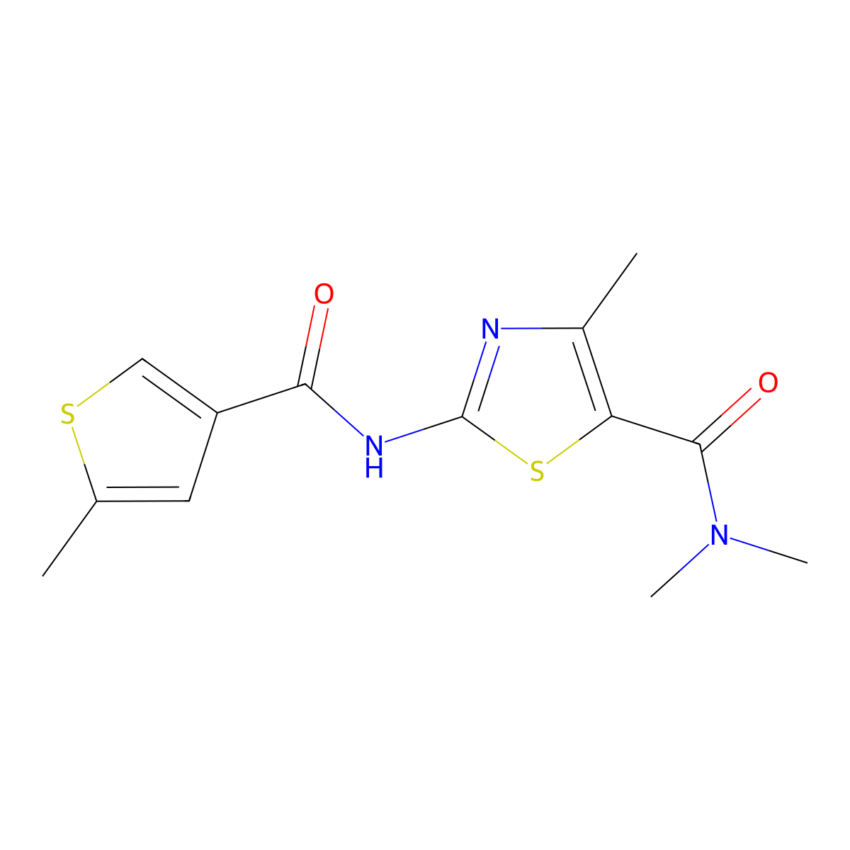 N,N,4-trimethyl-2-[(5-methylthiophene-3-carbonyl)amino]-1,3-thiazole-5-carboxamide molecular structure, CAS 717855-73-7