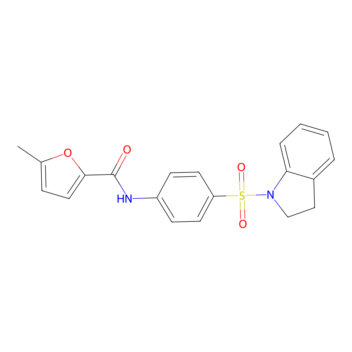 N-[4-(2,3-dihydro-1H-indol-1-ylsulfonyl)phenyl]-5-methyl-2-furamide molecular structure, CAS 717855-75-9