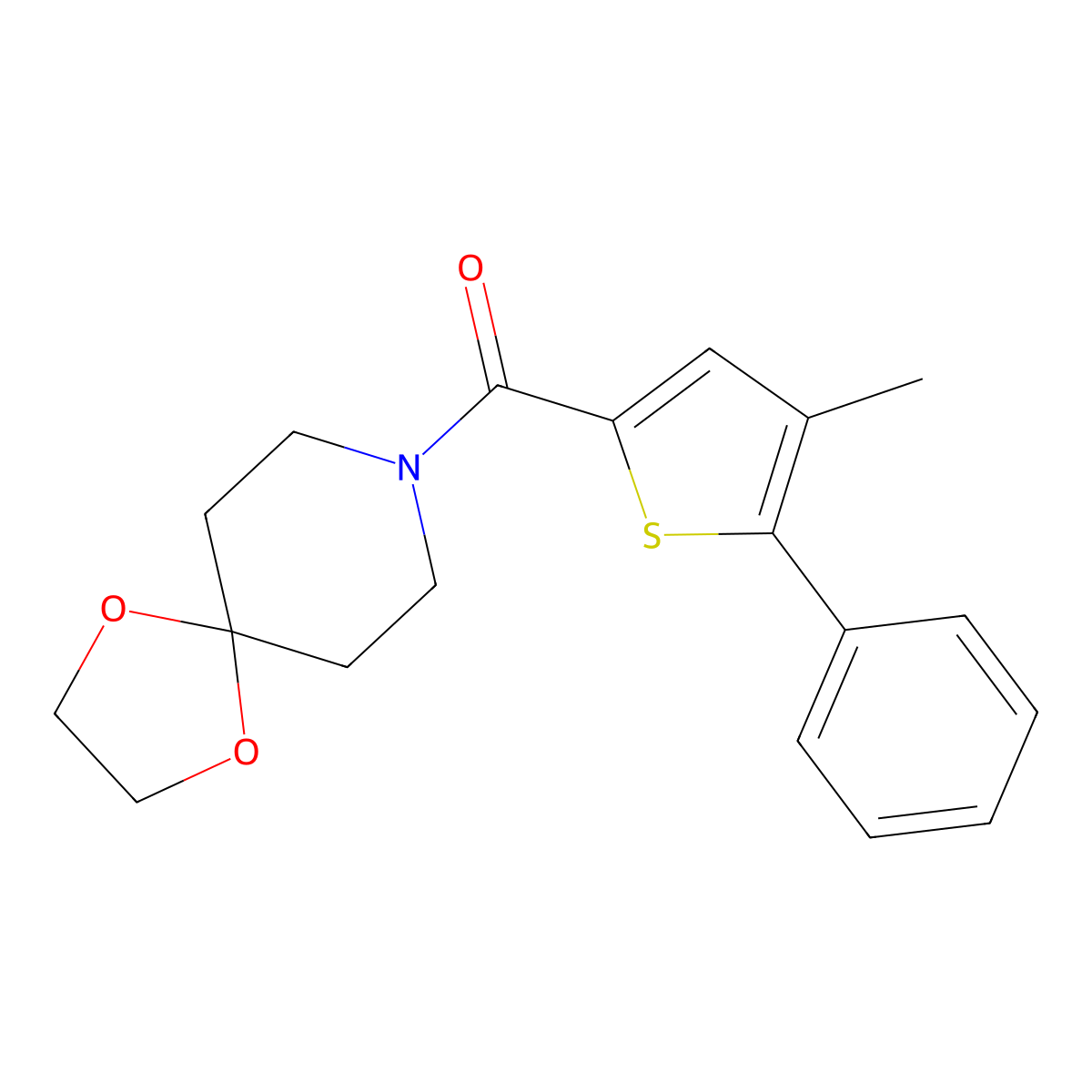 (4-Methyl-5-phenyl-2-thienyl)(1,4-dioxa-8-azaspiro[4.5]decan-8-yl)methanone molecular structure, CAS 717856-34-3