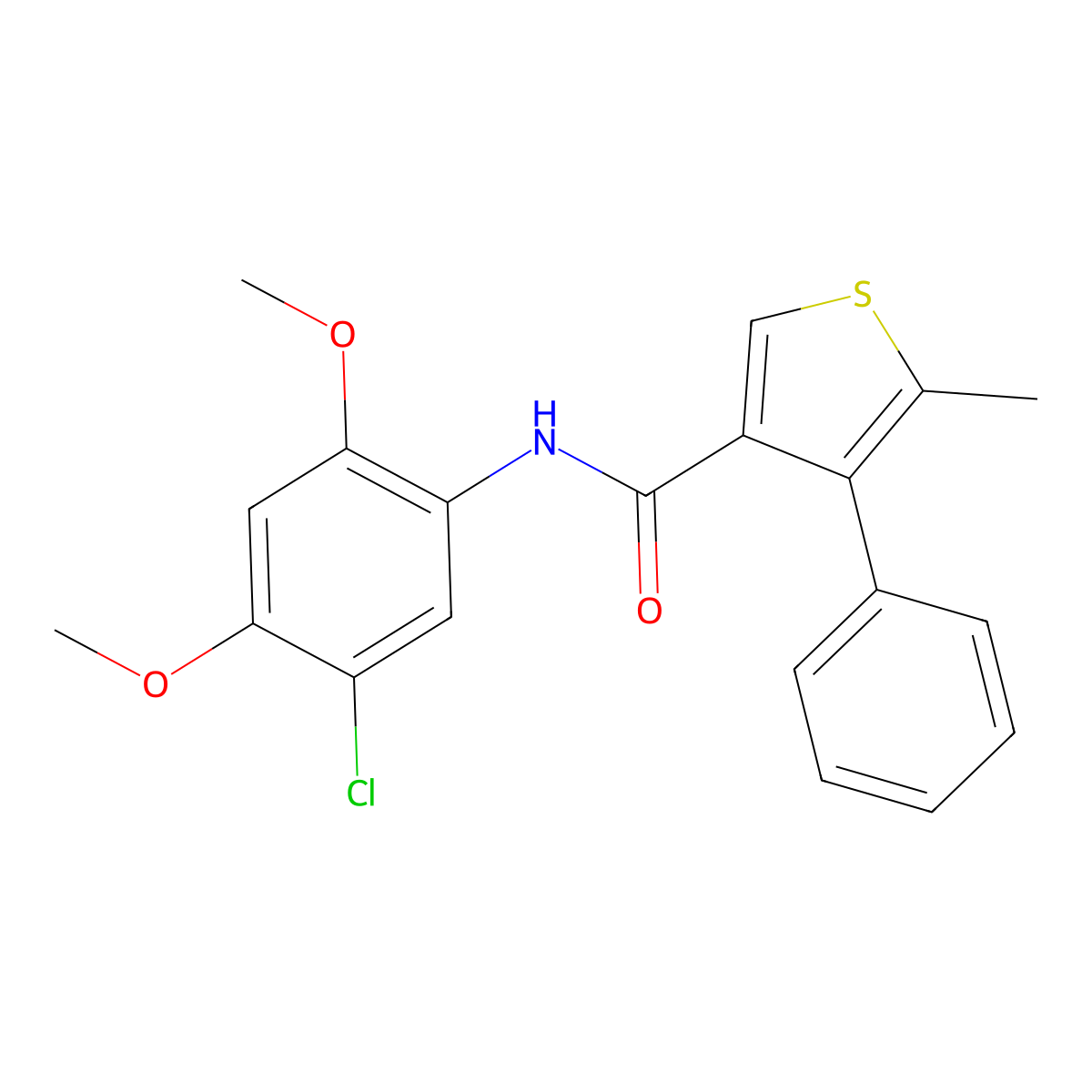 N-(5-chloro-2,4-dimethoxyphenyl)-5-methyl-4-phenylthiophene-3-carboxamide molecular structure, CAS 717857-42-6