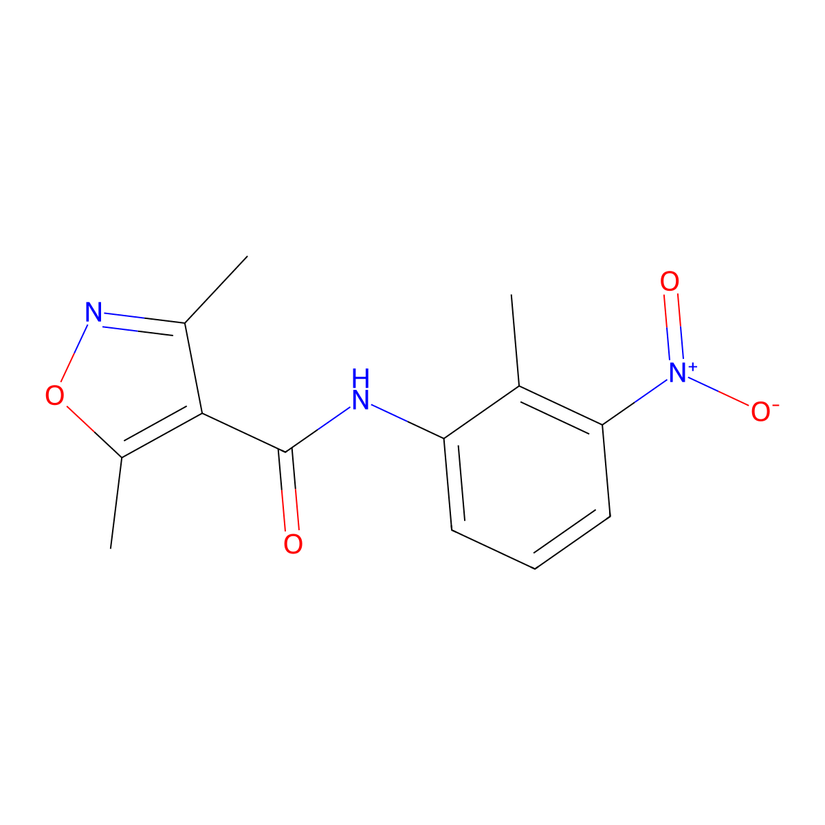 3,5-dimethyl-N-(2-methyl-3-nitrophenyl)-1,2-oxazole-4-carboxamide molecular structure, CAS 717857-56-2