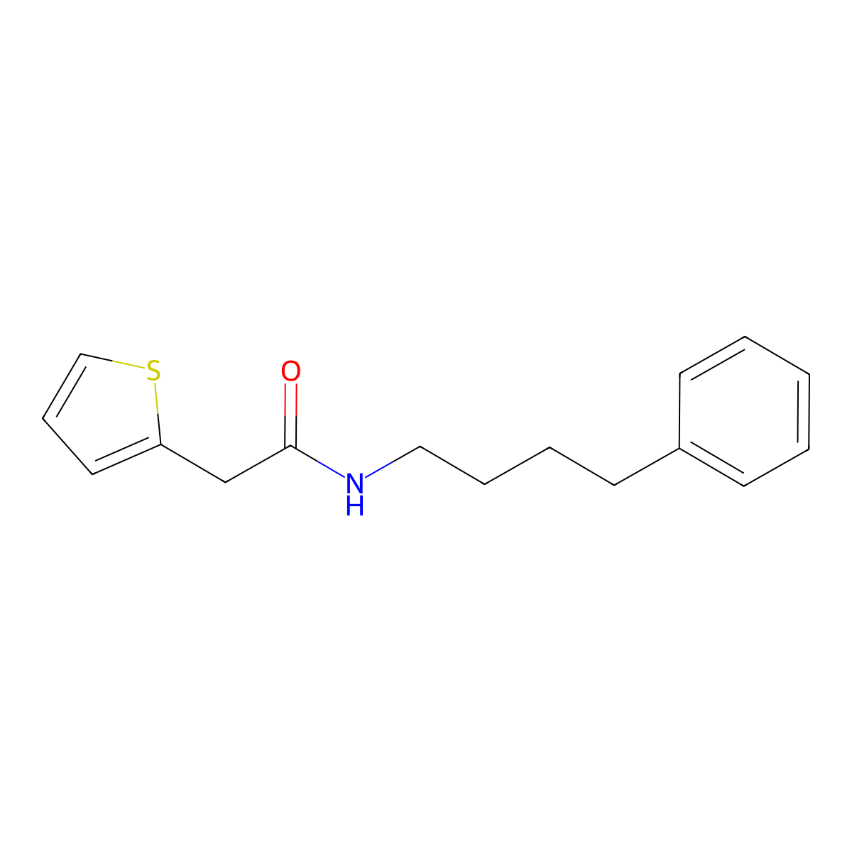 N-(4-phenylbutyl)-2-thiophen-2-ylacetamide molecular structure, CAS 717857-58-4