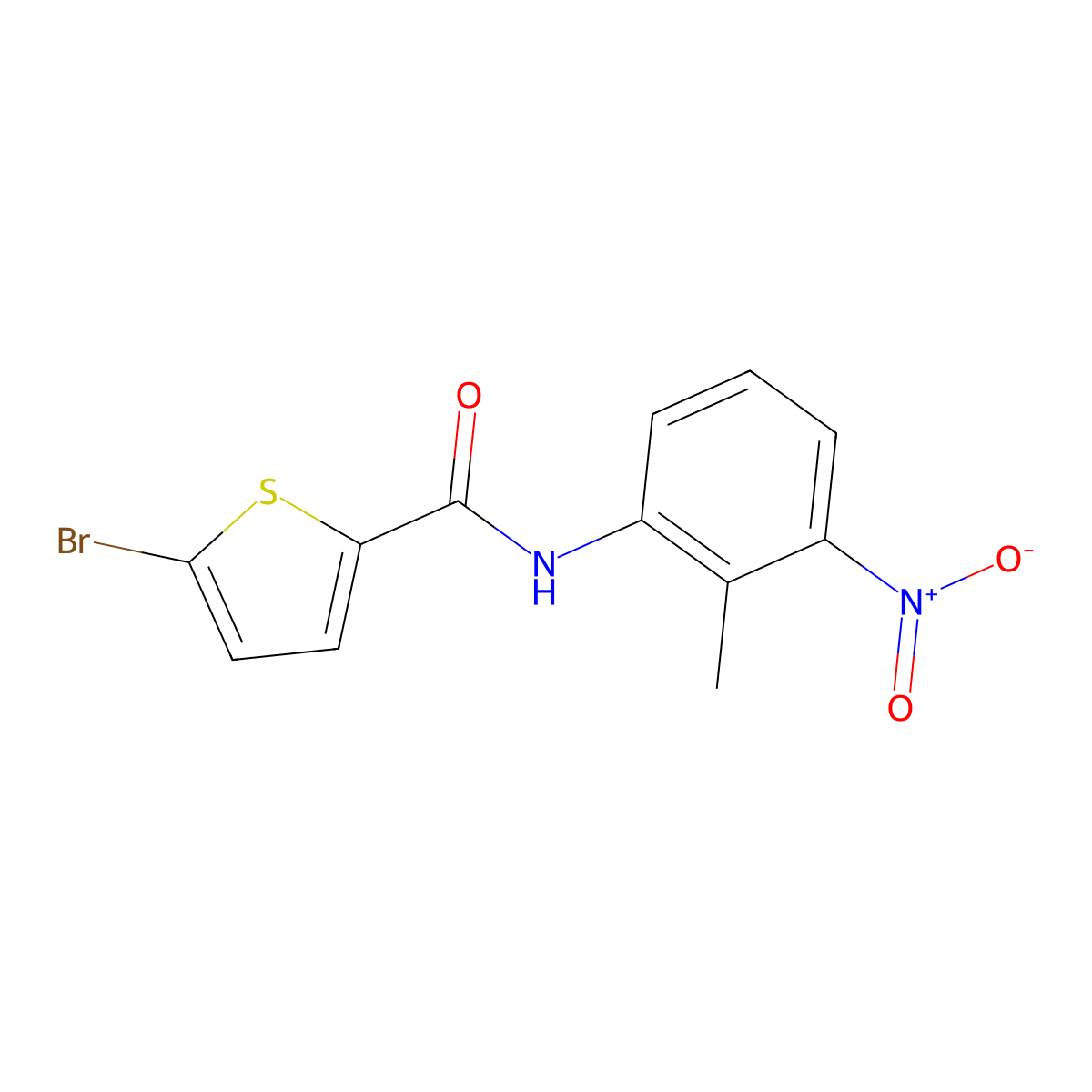 5-bromo-N-(2-methyl-3-nitrophenyl)thiophene-2-carboxamide molecular structure, CAS 717857-66-4