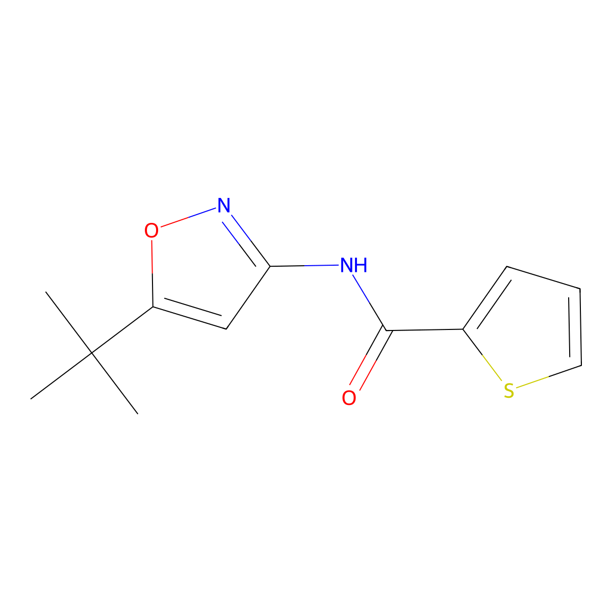 N-(5-tert-butyl-1,2-oxazol-3-yl)thiophene-2-carboxamide molecular structure, CAS 717857-76-6