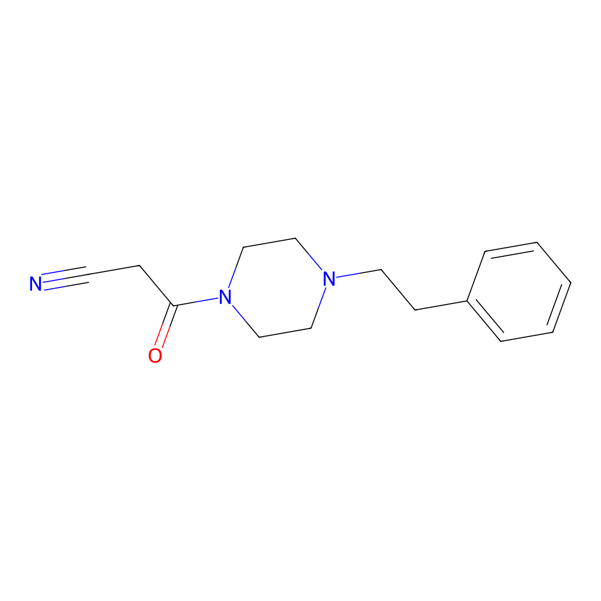 3-Oxo-3-[4-(2-phenylethyl)piperazin-1-yl]propanenitrile molecular structure, CAS 717858-21-4