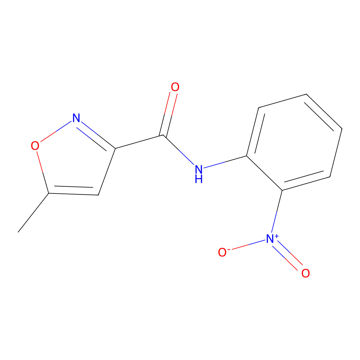 5-methyl-N-(2-nitrophenyl)-1,2-oxazole-3-carboxamide molecular structure, CAS 717858-34-9