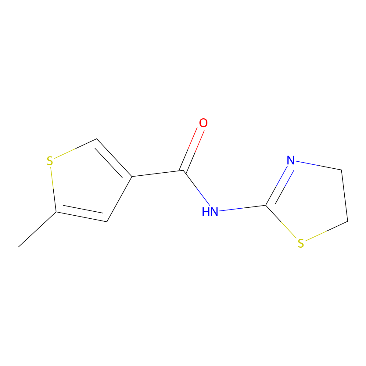 N-(4,5-dihydro-1,3-thiazol-2-yl)-5-methylthiophene-3-carboxamide molecular structure, CAS 717858-52-1