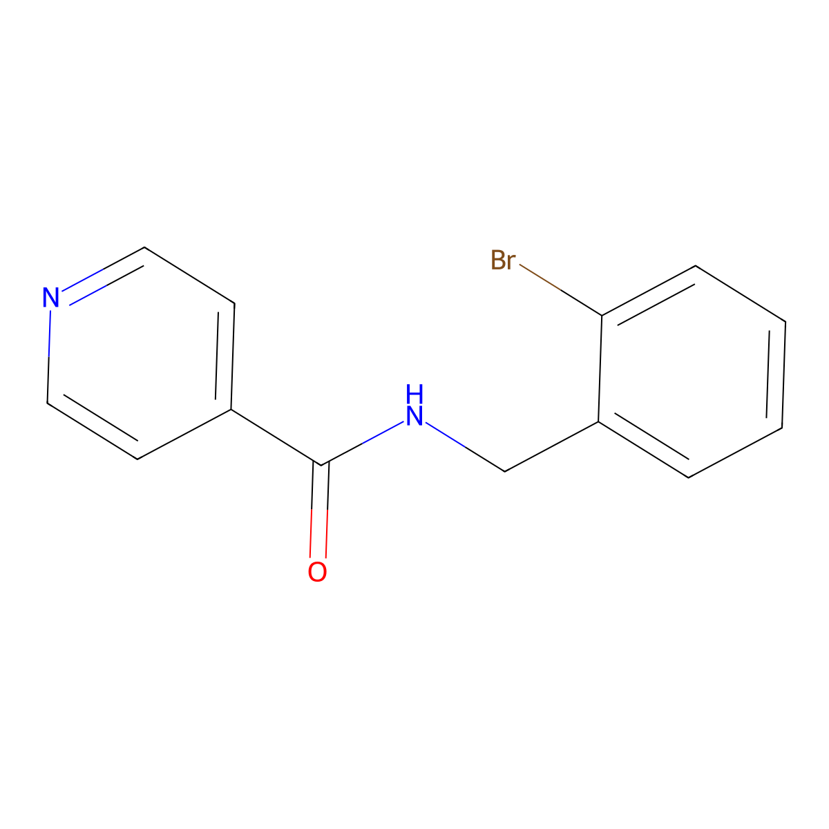 N-[(2-bromophenyl)methyl]pyridine-4-carboxamide molecular structure, CAS 717858-56-5