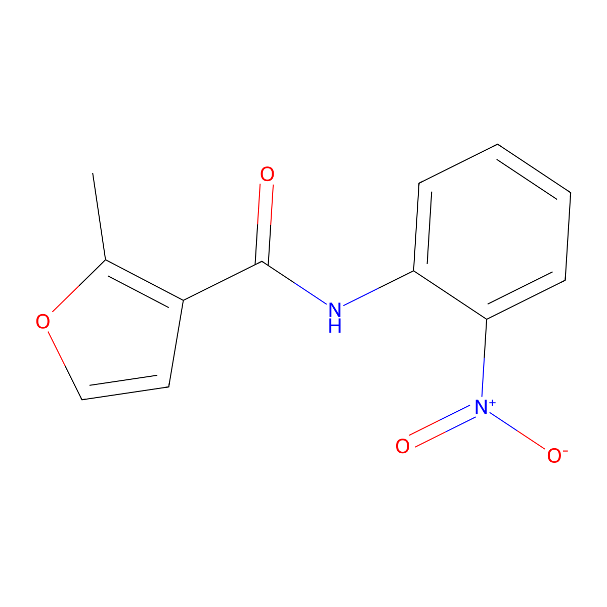 2-methyl-N-(2-nitrophenyl)furan-3-carboxamide molecular structure, CAS 717858-66-7