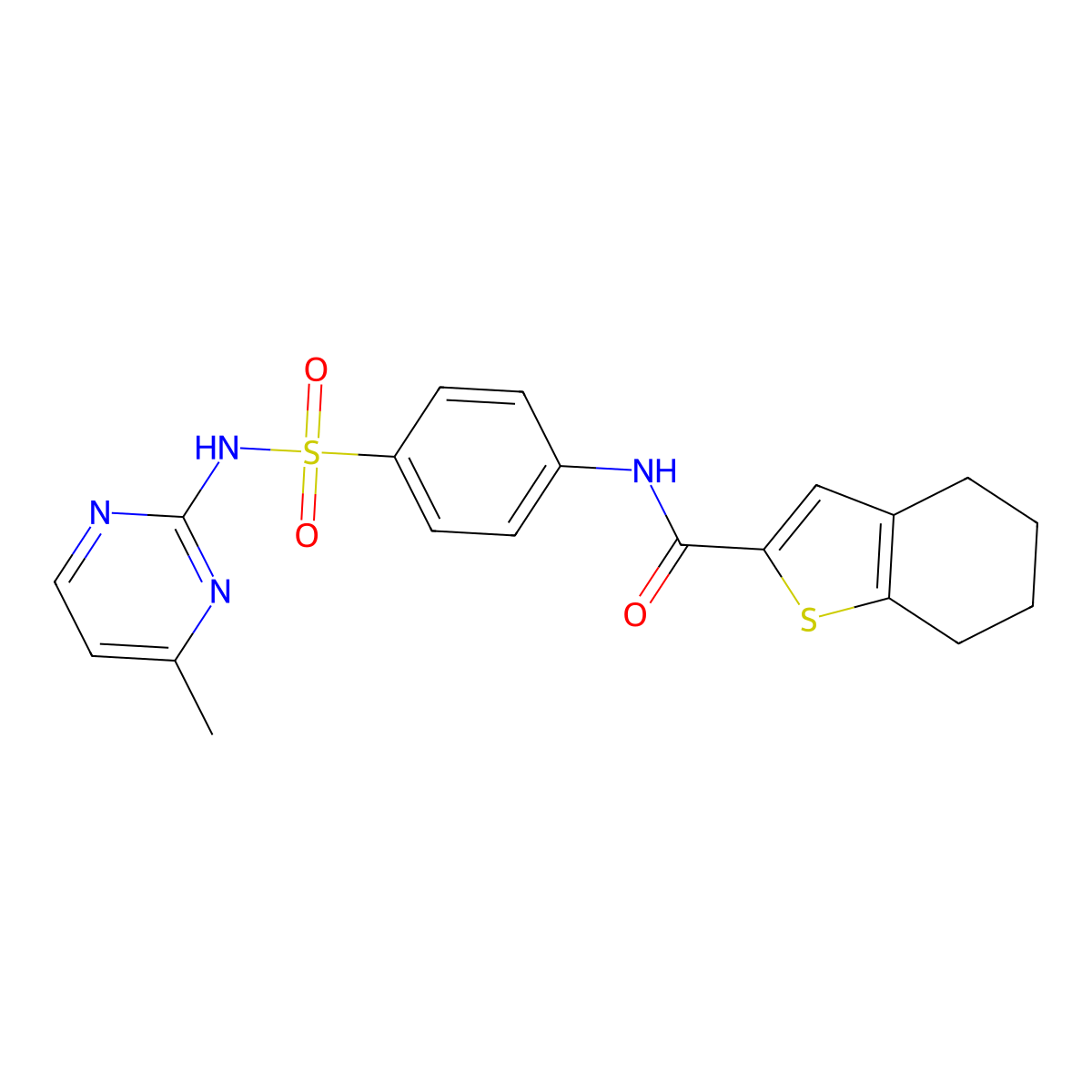 N-[4-[(4-methylpyrimidin-2-yl)sulfamoyl]phenyl]-4,5,6,7-tetrahydro-1-benzothiophene-2-carboxamide molecular structure, CAS 717858-68-9