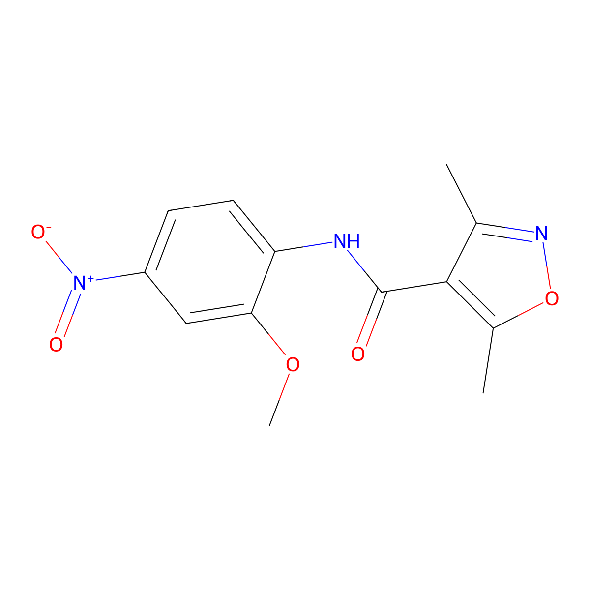 N-(2-methoxy-4-nitrophenyl)-3,5-dimethyl-1,2-oxazole-4-carboxamide molecular structure, CAS 717858-74-7