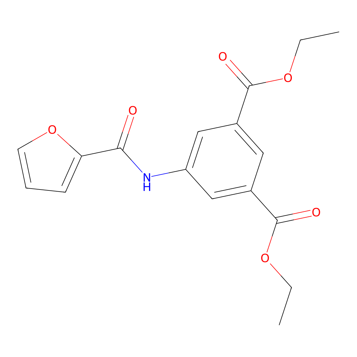Ethyl 3-(ethoxycarbonyl)-5-(2-furylcarbonylamino)benzoate molecular structure, CAS 717858-81-6