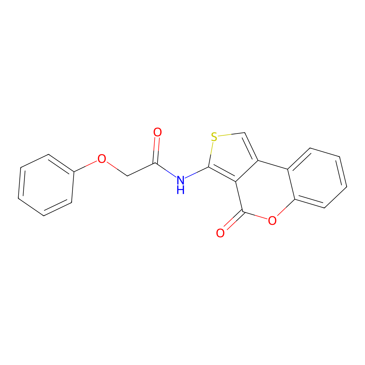 N-(4-oxothieno[3,4-c]chromen-3-yl)-2-phenoxyacetamide molecular structure, CAS 717859-03-5