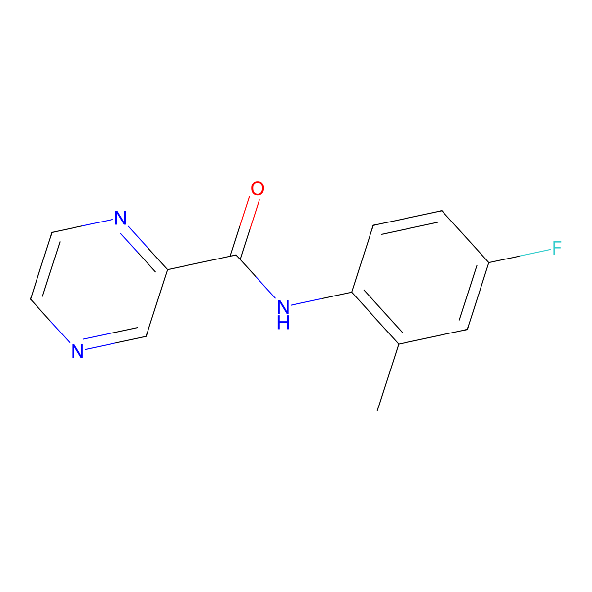 N-(4-fluoro-2-methylphenyl)pyrazine-2-carboxamide molecular structure, CAS 717859-06-8
