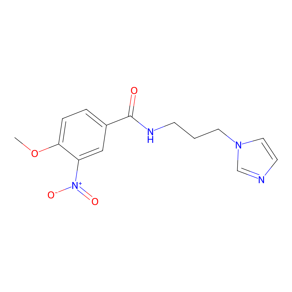 N-[3-(1H-imidazol-1-yl)propyl]-4-methoxy-3-nitrobenzamide molecular structure, CAS 717859-29-5