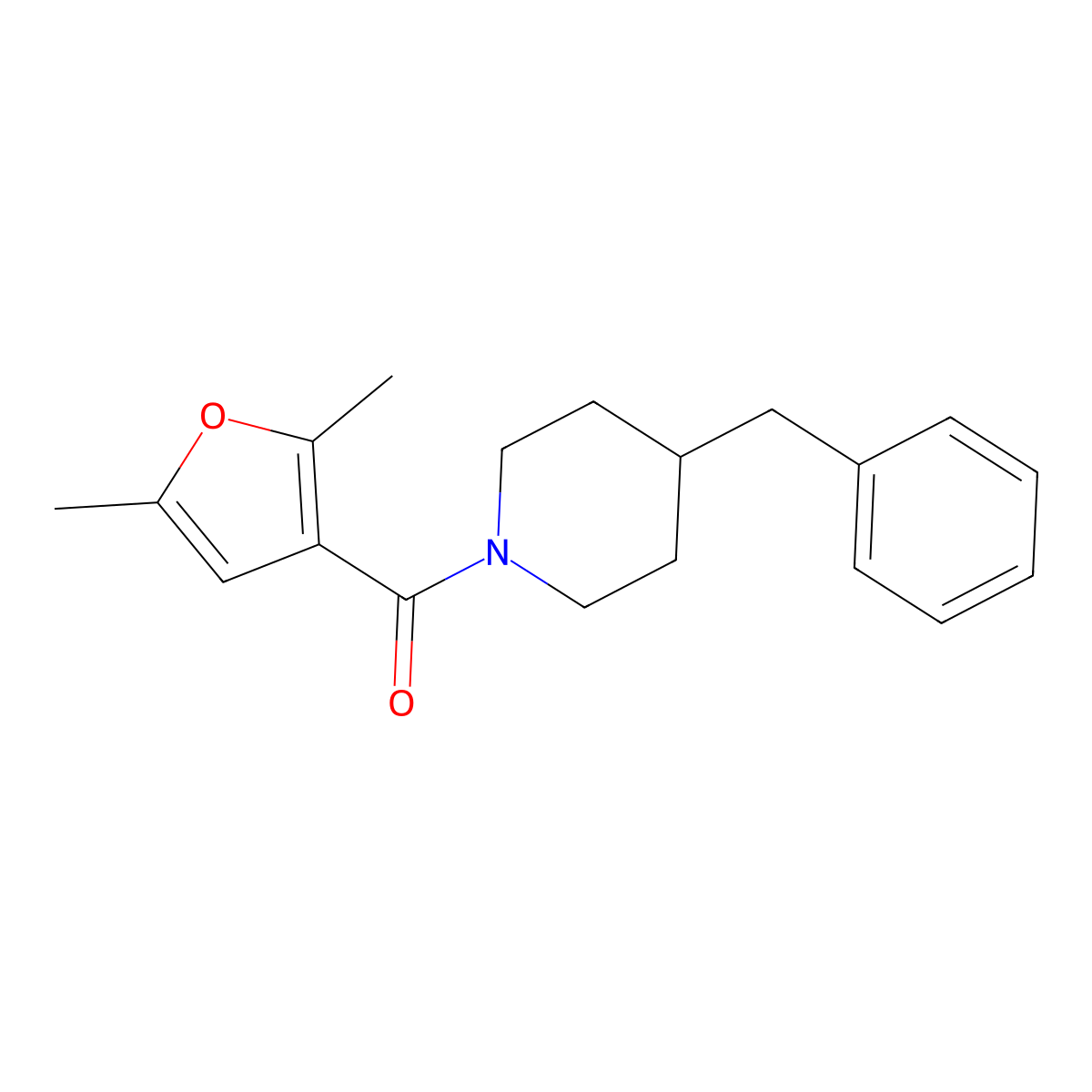 (4-Benzylpiperidin-1-yl)-(2,5-dimethylfuran-3-yl)methanone molecular structure, CAS 717859-40-0