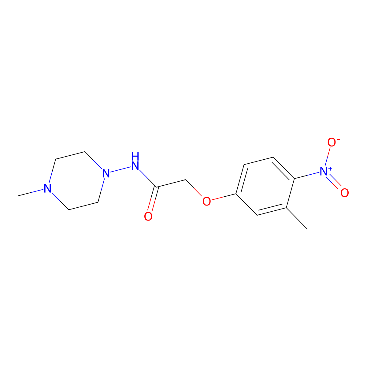 2-(3-methyl-4-nitrophenoxy)-N-(4-methylpiperazin-1-yl)acetamide molecular structure, CAS 717859-41-1
