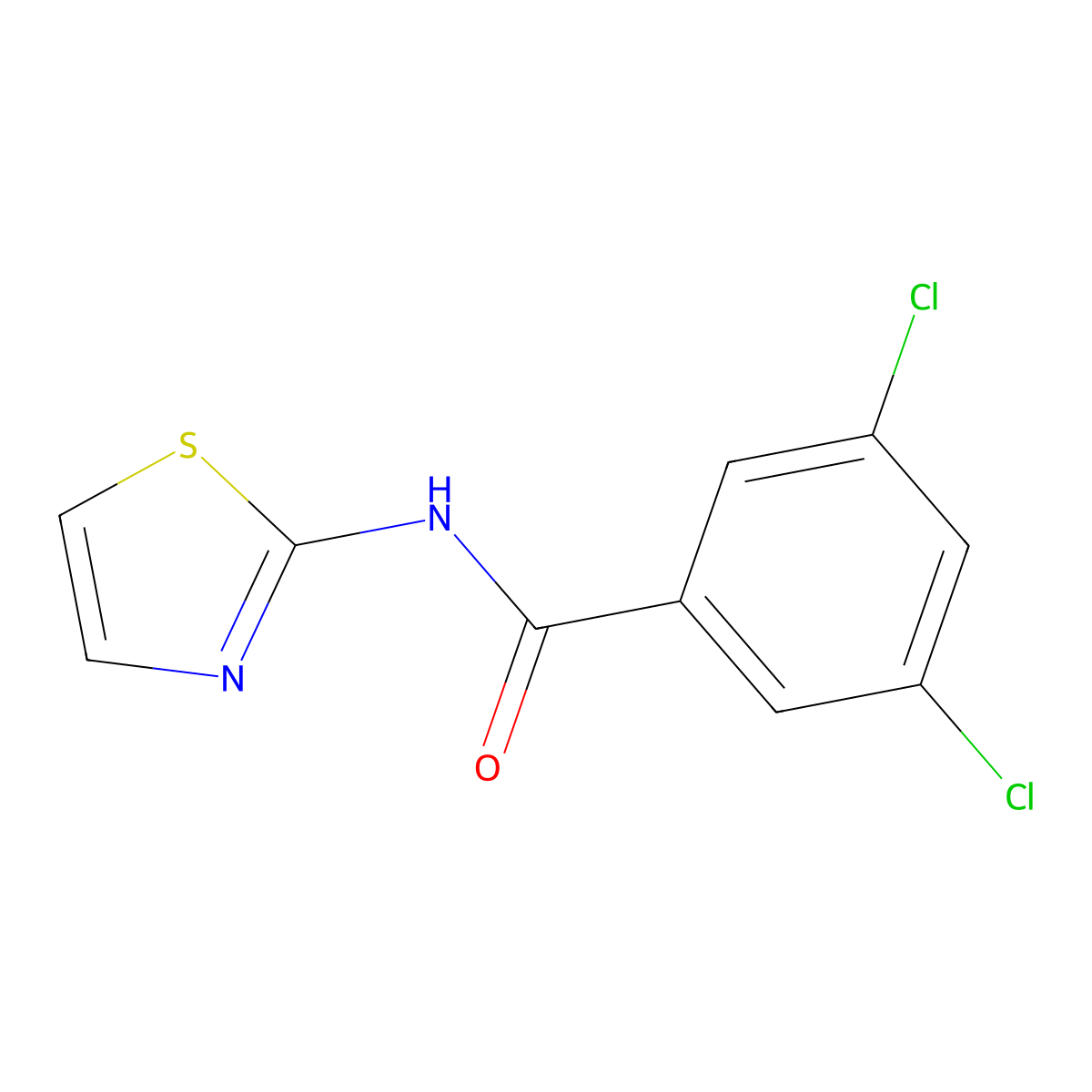3,5-dichloro-N-(1,3-thiazol-2-yl)benzamide molecular structure, CAS 717859-69-3