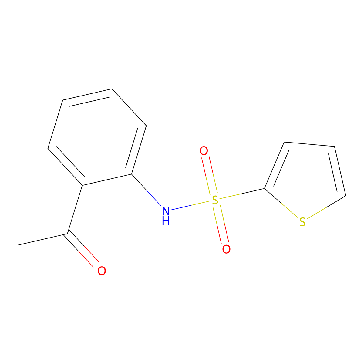 N-(2-acetylphenyl)thiophene-2-sulfonamide molecular structure, CAS 717859-76-2
