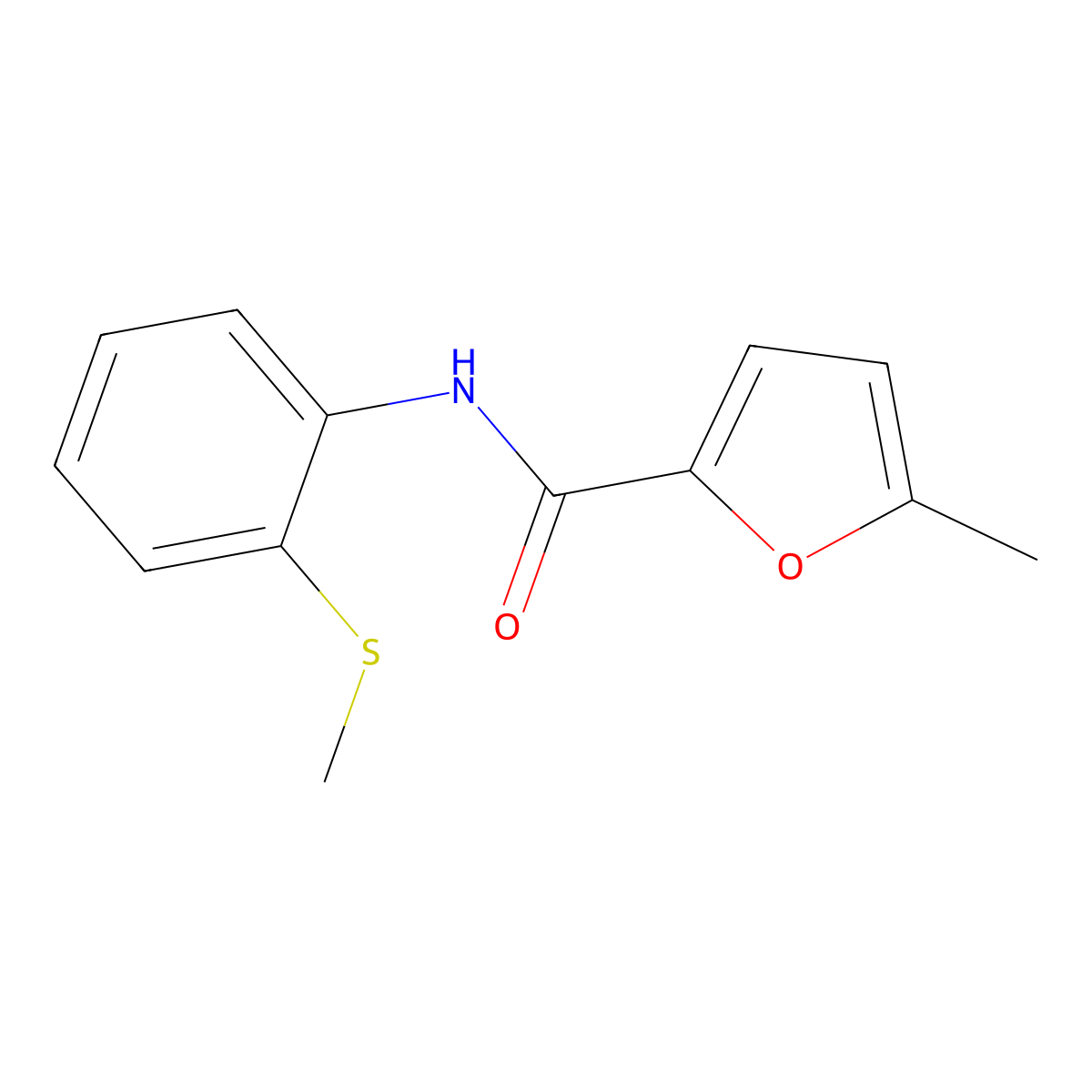 5-methyl-N-[2-(methylthio)phenyl]-2-furancarboxamide molecular structure, CAS 717859-95-5
