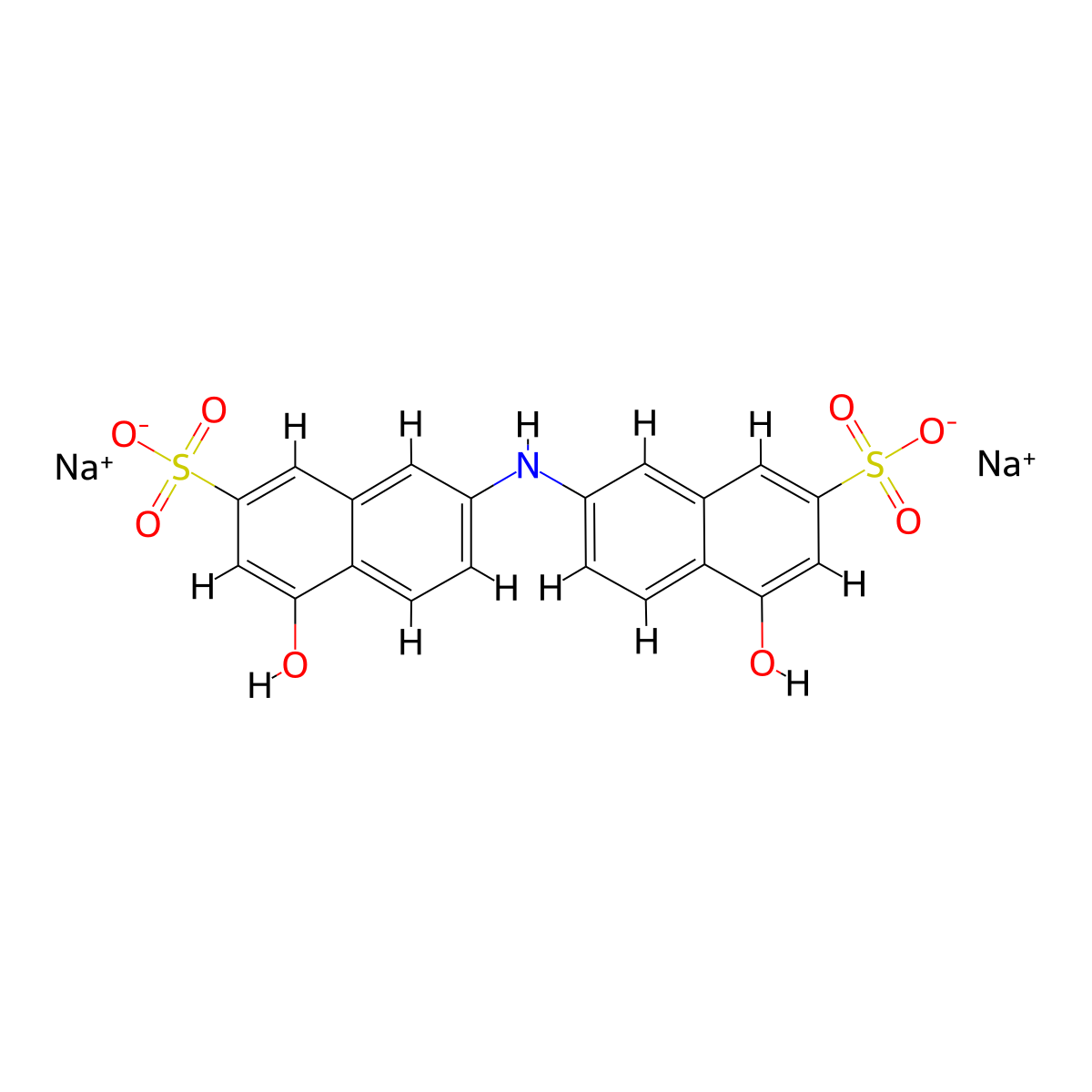 2-Naphthalenesulfonic acid, 7,7'-iminobis[4-hydroxy-, sodium salt (1:2) molecular structure, CAS 71786-27-1