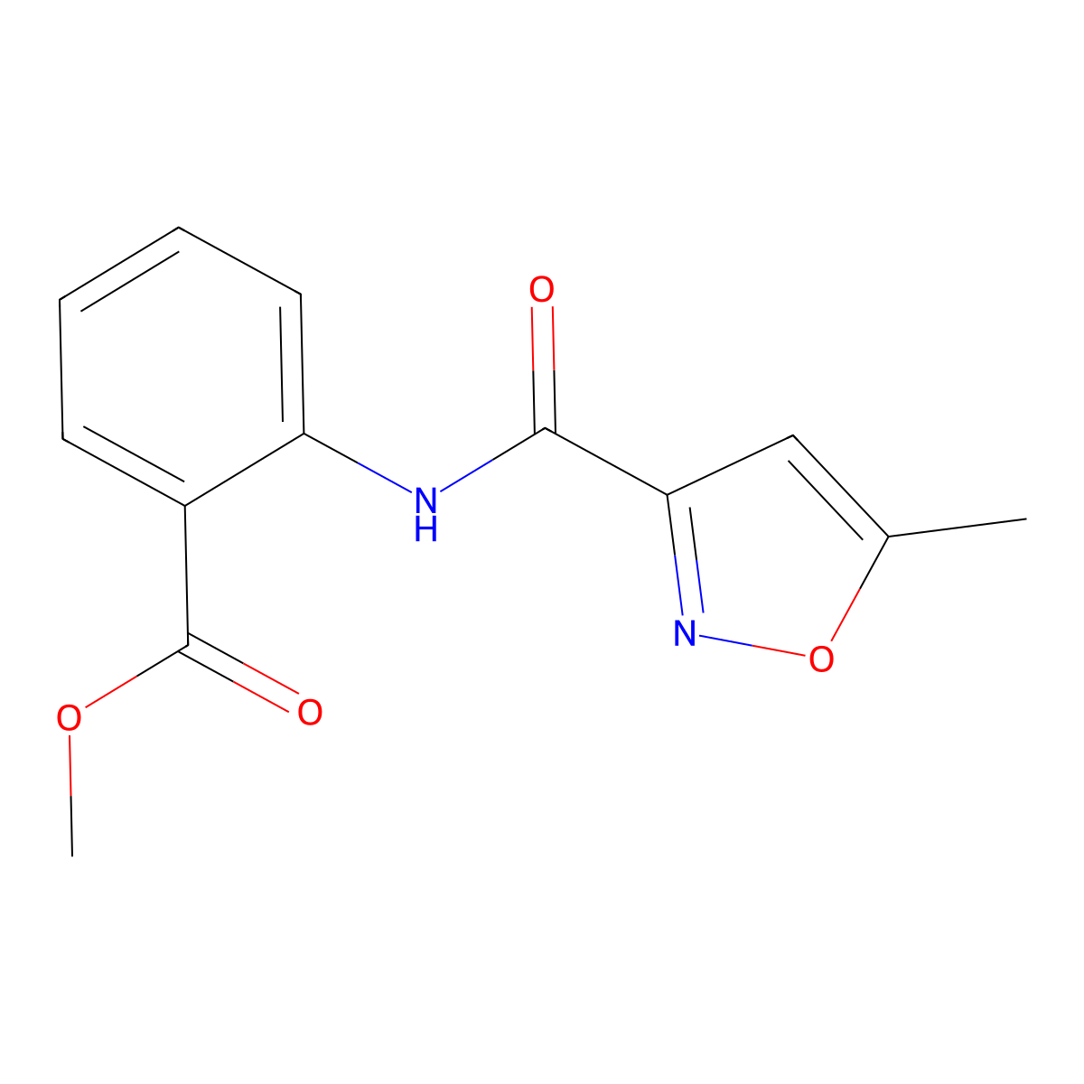 Methyl 2-(5-methylisoxazole-3-carboxamido)benzoate molecular structure, CAS 717860-15-6