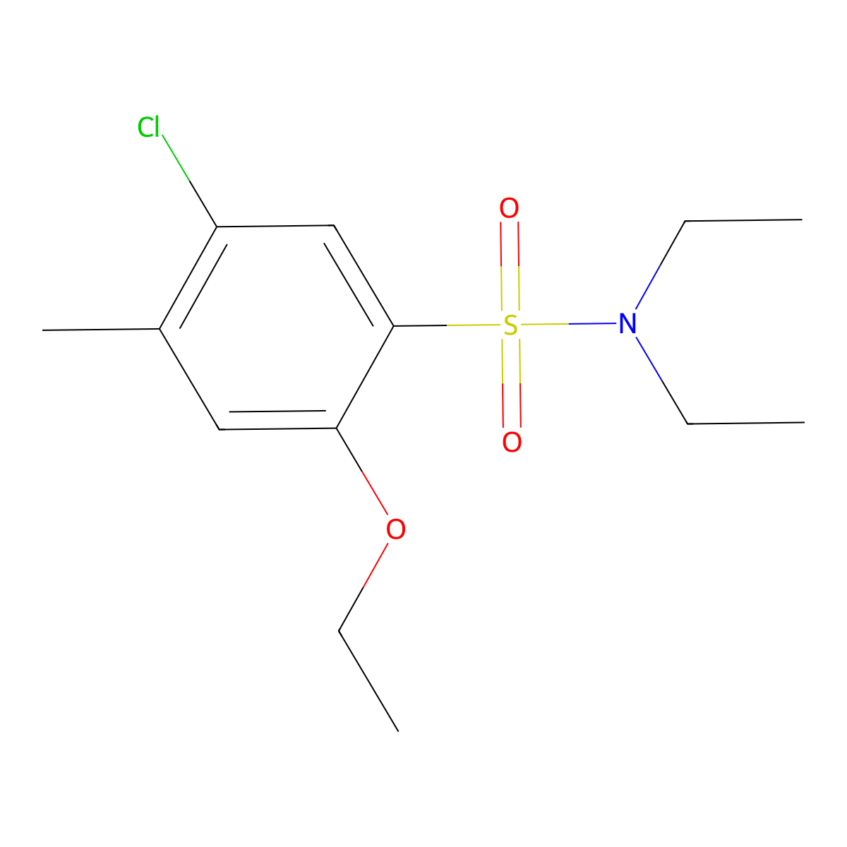 5-chloro-2-ethoxy-N,N-diethyl-4-methylbenzenesulfonamide molecular structure, CAS 717860-33-8