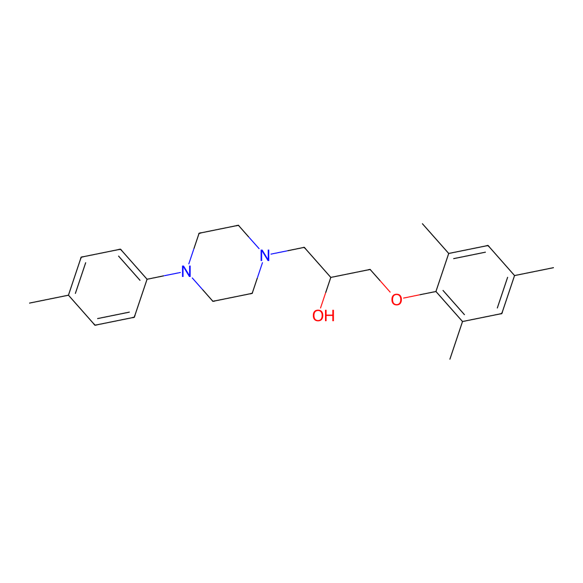 1-[4-(4-Methylphenyl)piperazin-1-yl]-3-(2,4,6-trimethylphenoxy)propan-2-ol molecular structure, CAS 717860-71-4