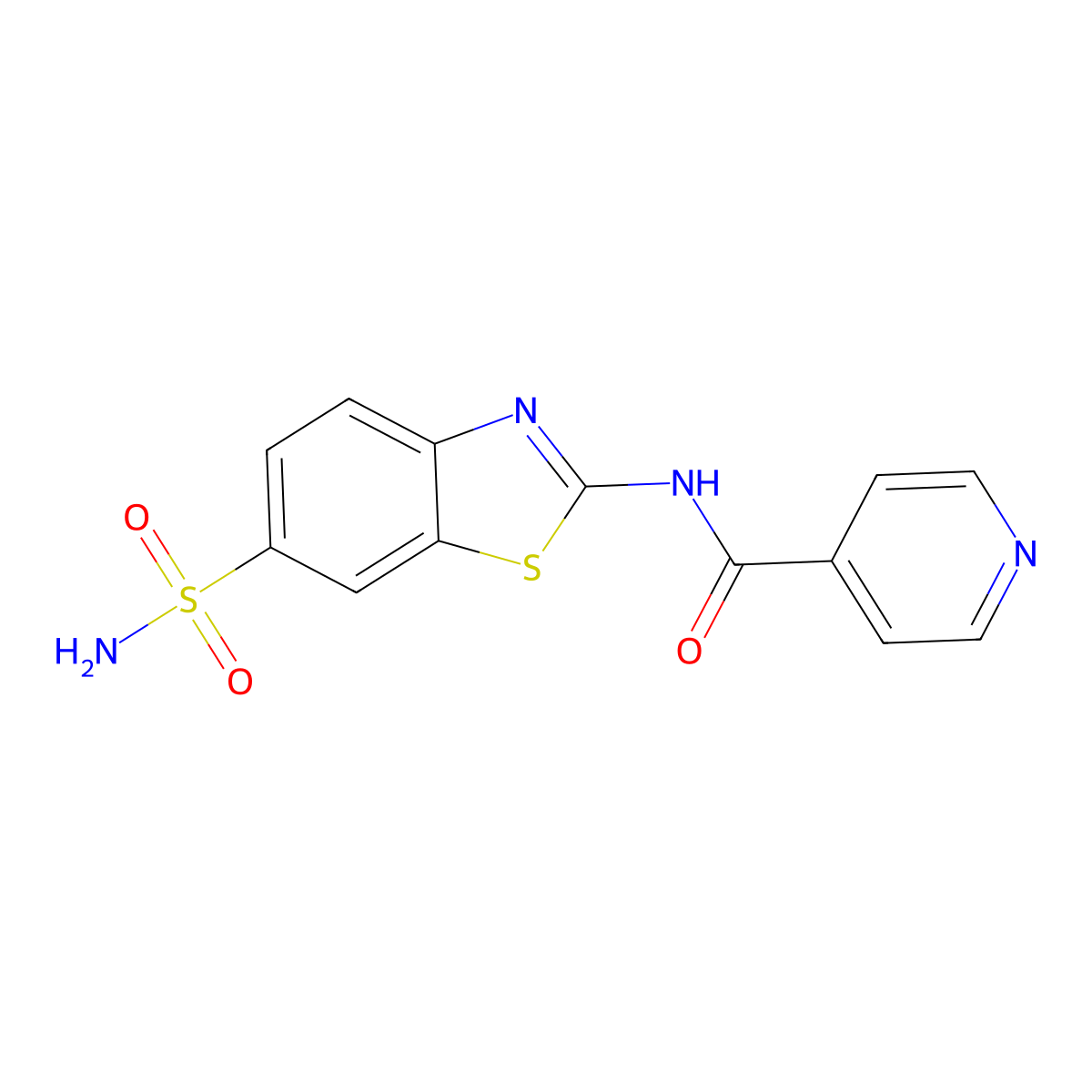 N-(6-sulfamoyl-1,3-benzothiazol-2-yl)pyridine-4-carboxamide molecular structure, CAS 717860-74-7