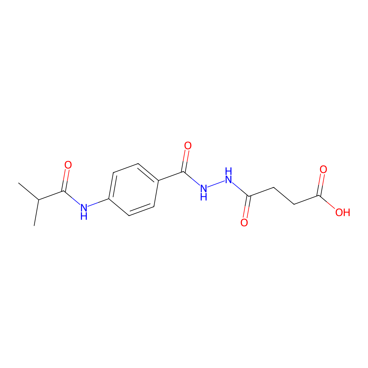 4-{2-[4-(Isobutyrylamino)benzoyl]hydrazino}-4-oxobutanoic acid molecular structure, CAS 717860-81-6