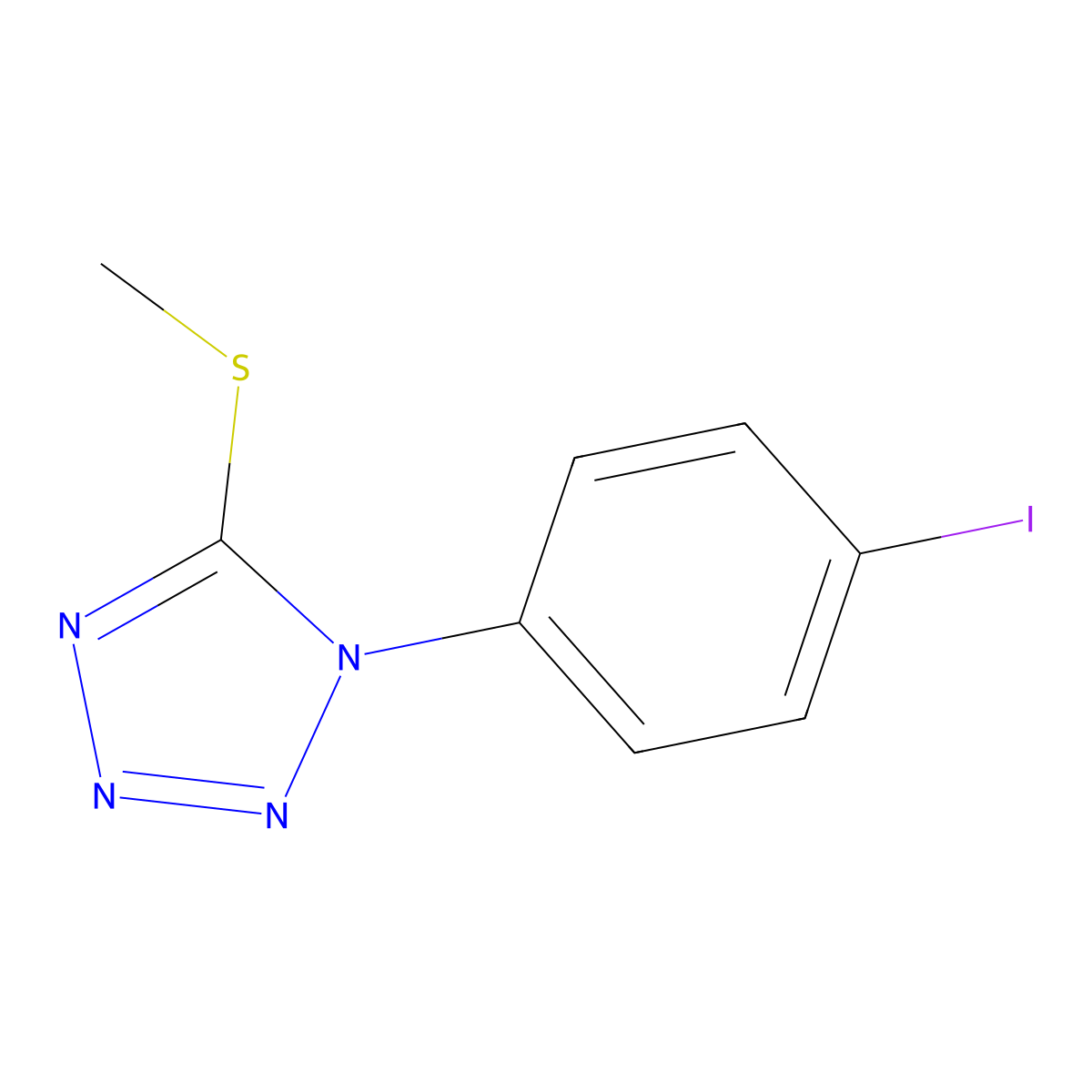 1-(4-Iodophenyl)-5-(methylthio)-1H-tetrazole molecular structure, CAS 717860-82-7