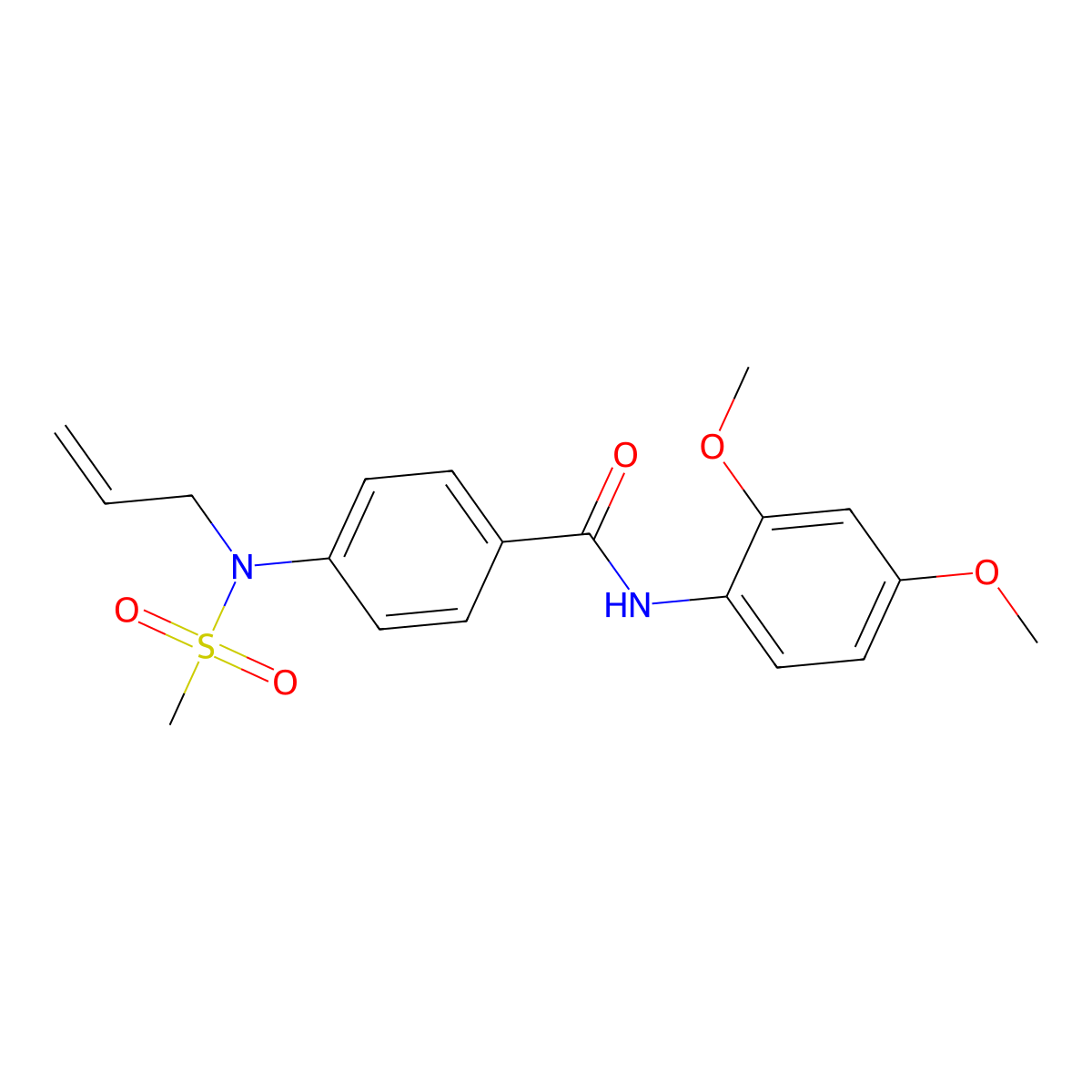 N-(2,4-dimethoxyphenyl)-4-[methylsulfonyl(prop-2-enyl)amino]benzamide molecular structure, CAS 717860-83-8