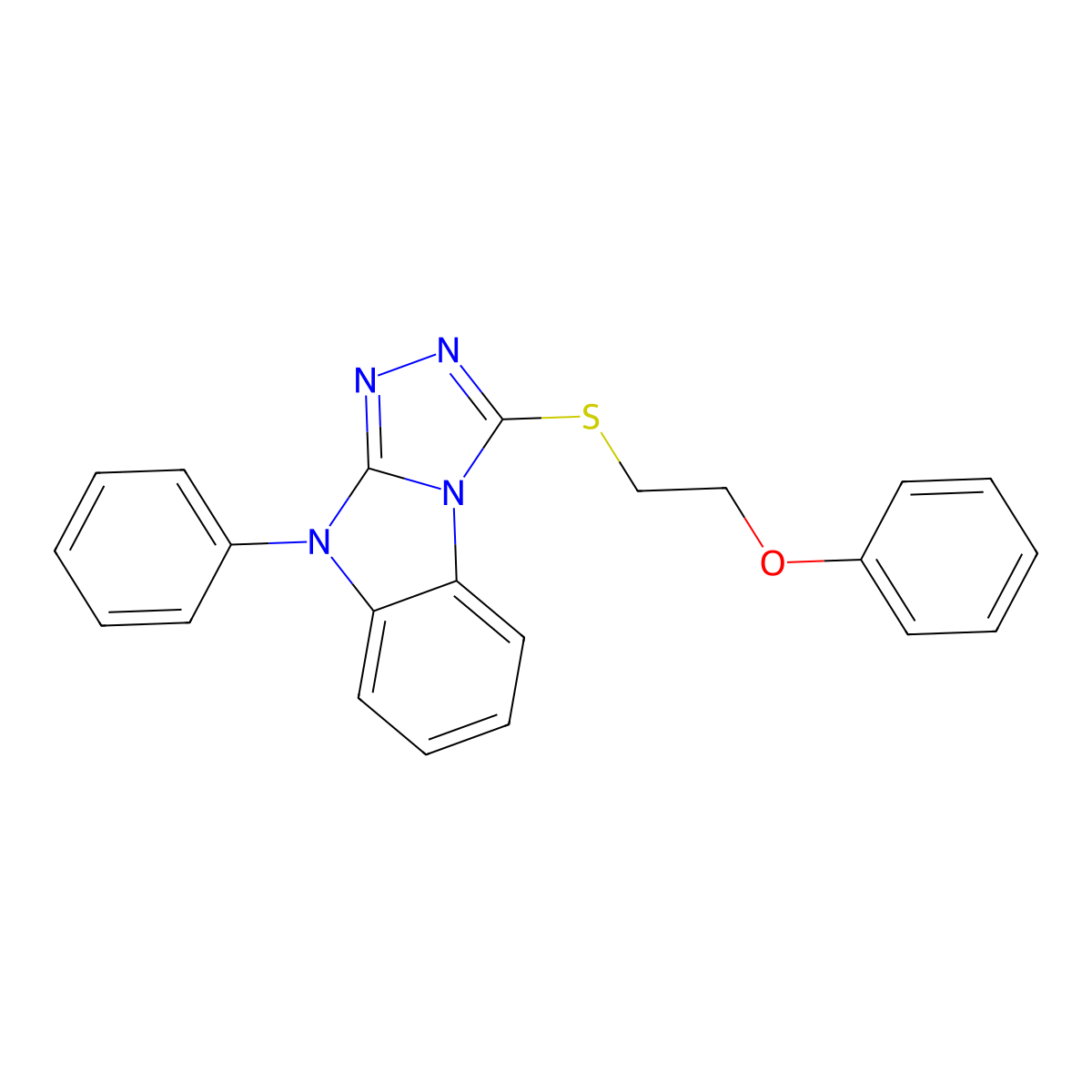3-[(2-phenoxyethyl)sulfanyl]-9-phenyl-9H-[1,2,4]triazolo[4,3-a]benzimidazole molecular structure, CAS 717860-85-0