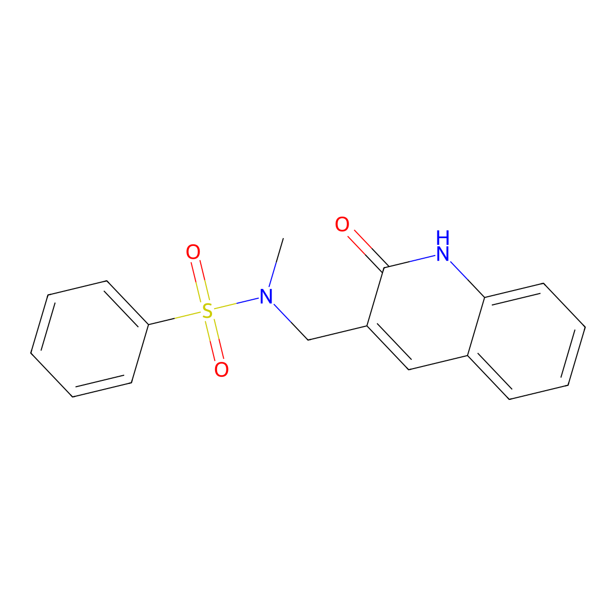 N-methyl-N-[(2-oxo-1H-quinolin-3-yl)methyl]benzenesulfonamide molecular structure, CAS 717860-88-3