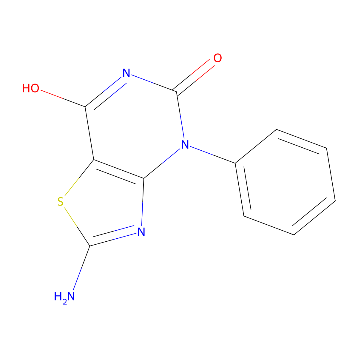 2-amino-4-phenylthiazolo[4,5-d]pyrimidine-5,7(4H,6H)-dione molecular structure, CAS 717860-90-7