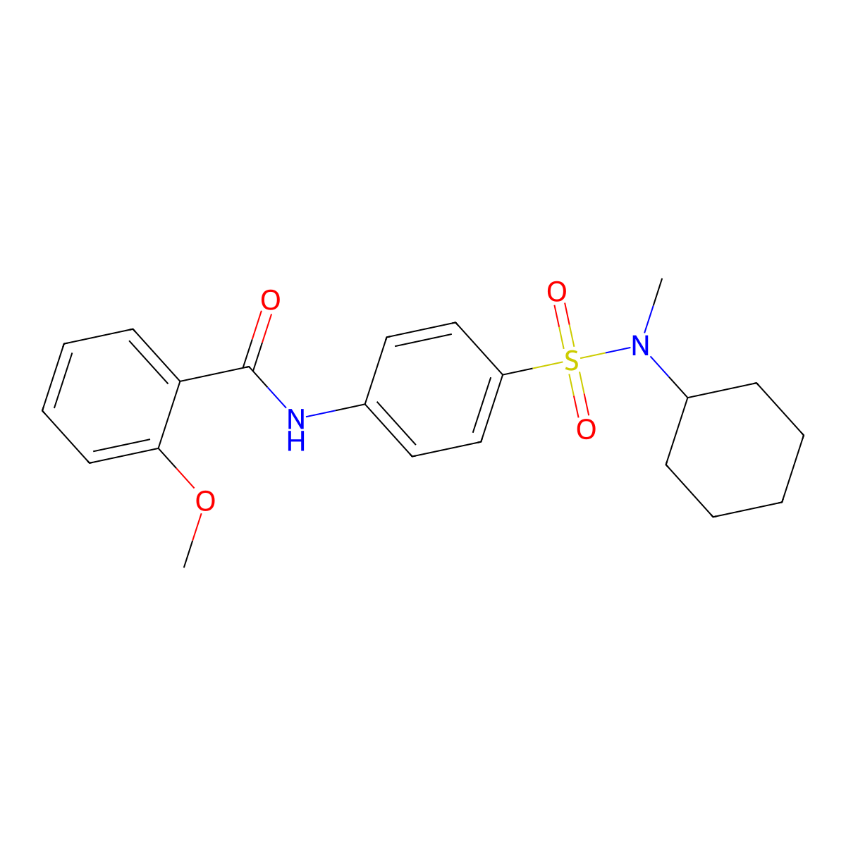 N-(4-{[cyclohexyl(methyl)amino]sulfonyl}phenyl)-2-methoxybenzamide molecular structure, CAS 717861-07-9