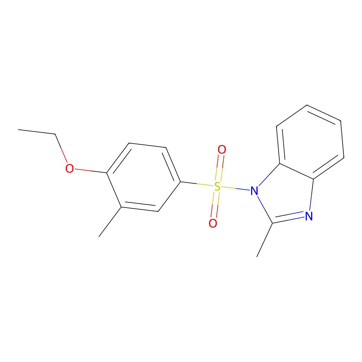 1-(4-Ethoxy-3-methylphenyl)sulfonyl-2-methylbenzimidazole molecular structure, CAS 717861-14-8