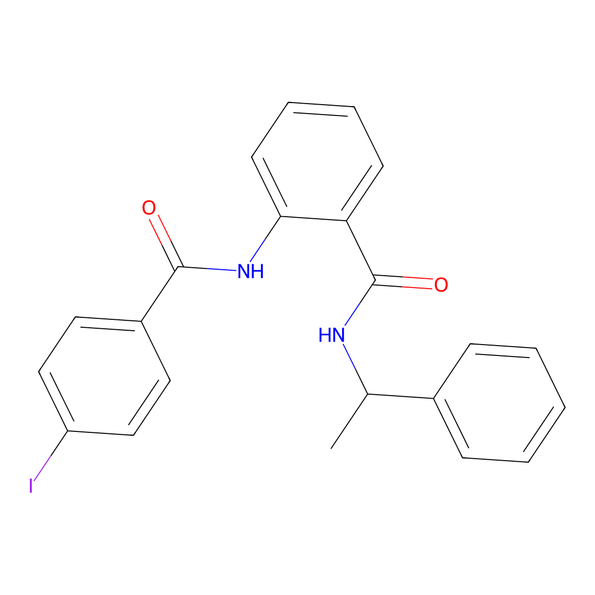 2-[(4-iodobenzoyl)amino]-N-(1-phenylethyl)benzamide molecular structure, CAS 717861-17-1