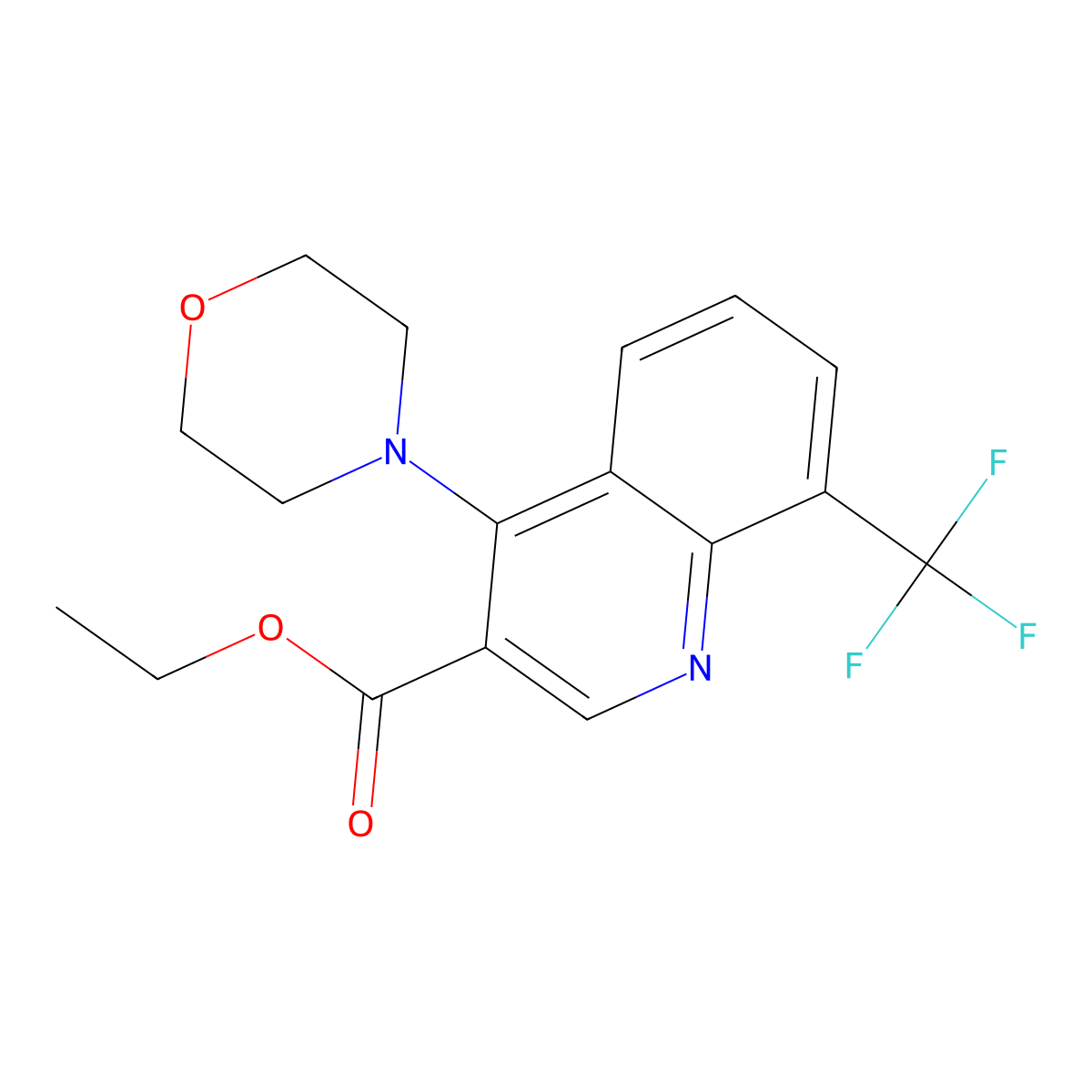 Ethyl 4-morpholin-4-yl-8-(trifluoromethyl)quinoline-3-carboxylate molecular structure, CAS 717861-25-1