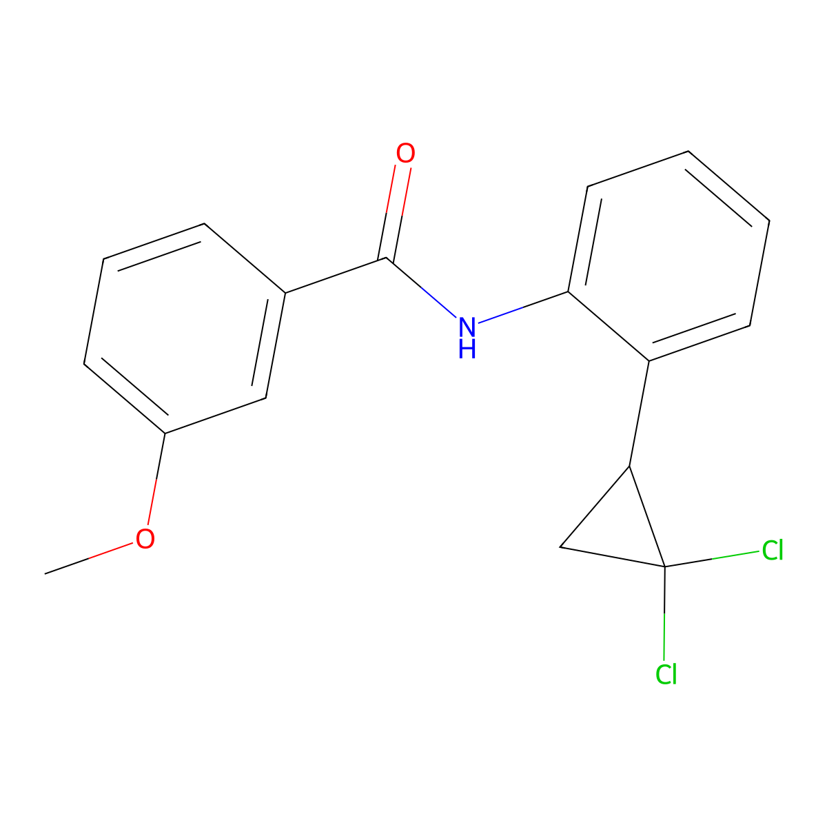 N-[2-(2,2-dichlorocyclopropyl)phenyl]-3-methoxybenzamide molecular structure, CAS 717861-30-8