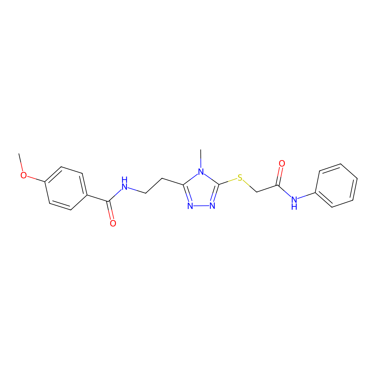 N-[2-[5-(2-anilino-2-oxoethyl)sulfanyl-4-methyl-1,2,4-triazol-3-yl]ethyl]-4-methoxybenzamide molecular structure, CAS 717861-73-9