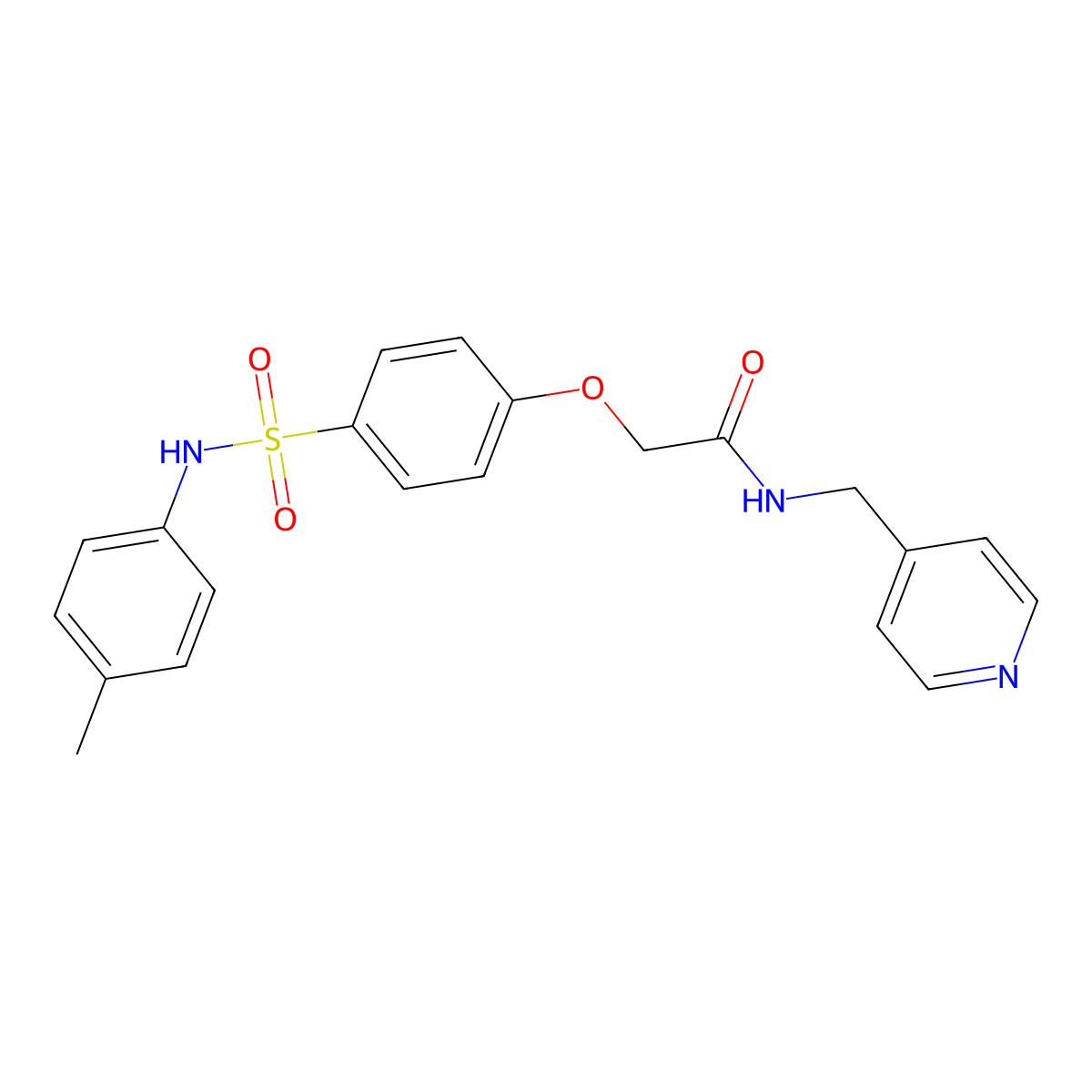 2-[4-[(4-methylphenyl)sulfamoyl]phenoxy]-N-(pyridin-4-ylmethyl)acetamide molecular structure, CAS 717861-90-0