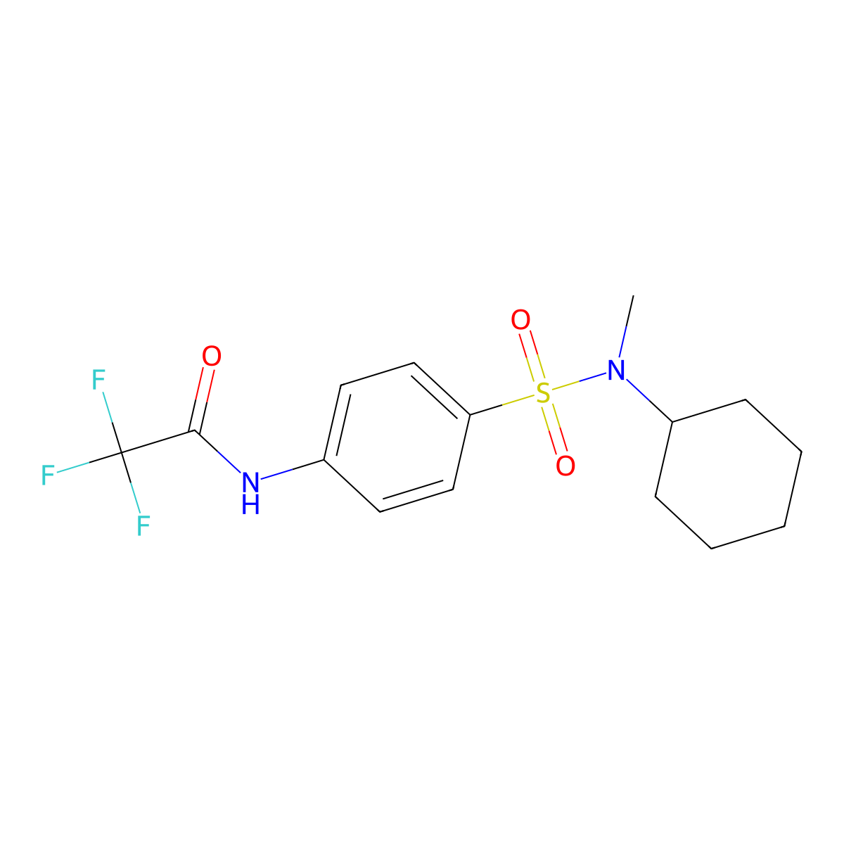 N-(4-{[cyclohexyl(methyl)amino]sulfonyl}phenyl)-2,2,2-trifluoroacetamide molecular structure, CAS 717862-08-3