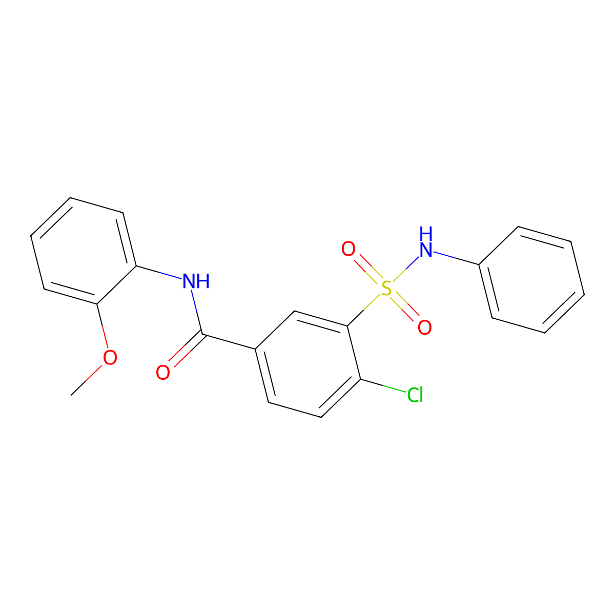 4-chloro-N-(2-methoxyphenyl)-3-(phenylsulfamoyl)benzamide molecular structure, CAS 717862-18-5